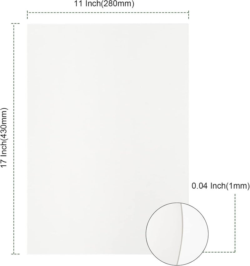 PINGEUI 50 Sheets 11 x 17 Inch White Chipboard, Medium Weight Chipboard Sheets, White Cardboard Sheet for Scrapbooking, Frames, Art, Prints, DIY Project - Image 2